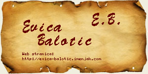 Evica Balotić vizit kartica